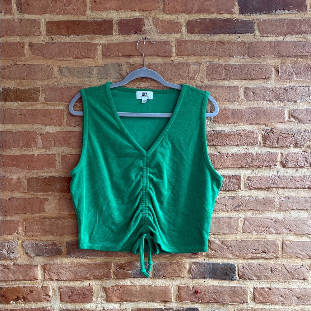 Juicy Couture Green Ruched Tank Top